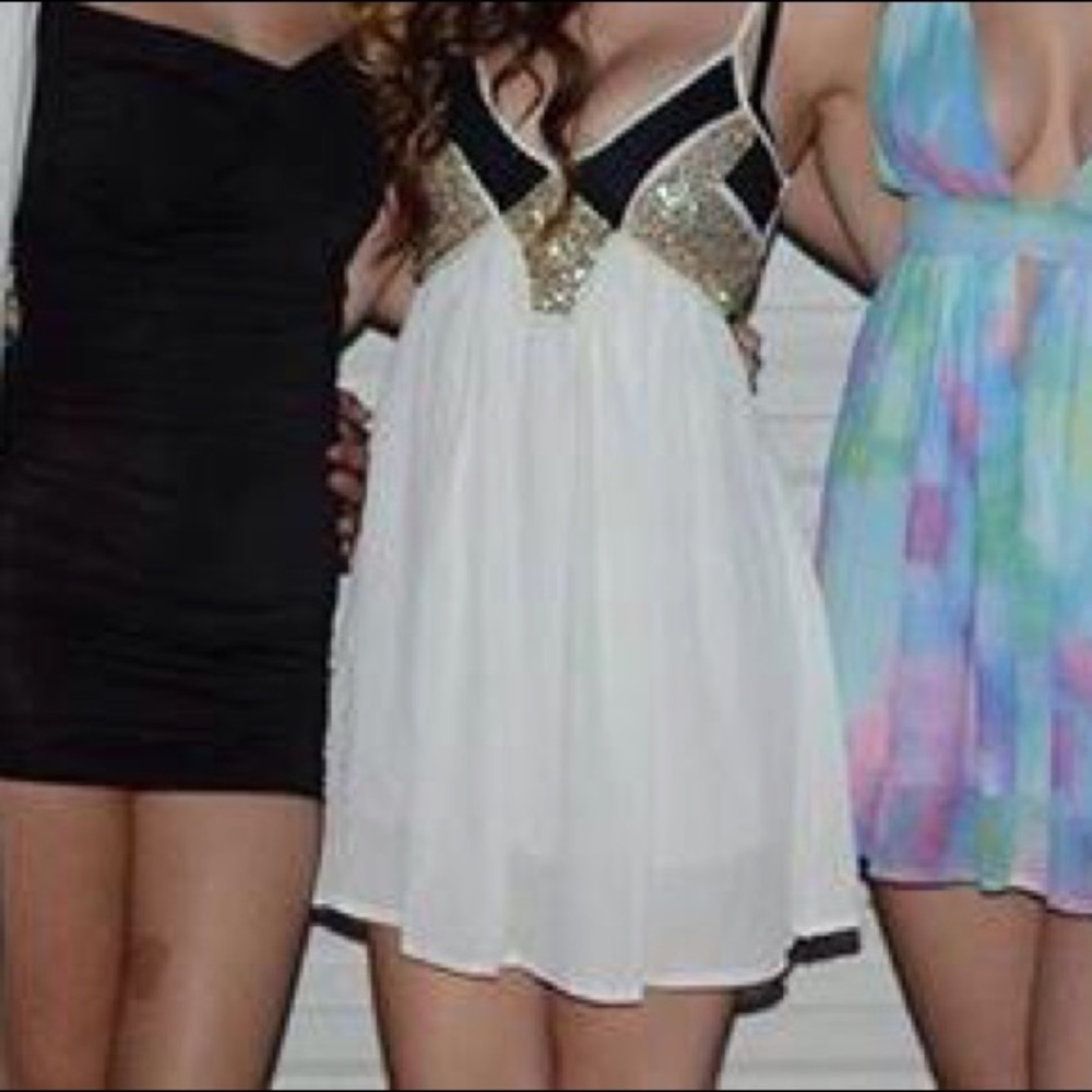 White black and gold dress size 8 Nordstrom